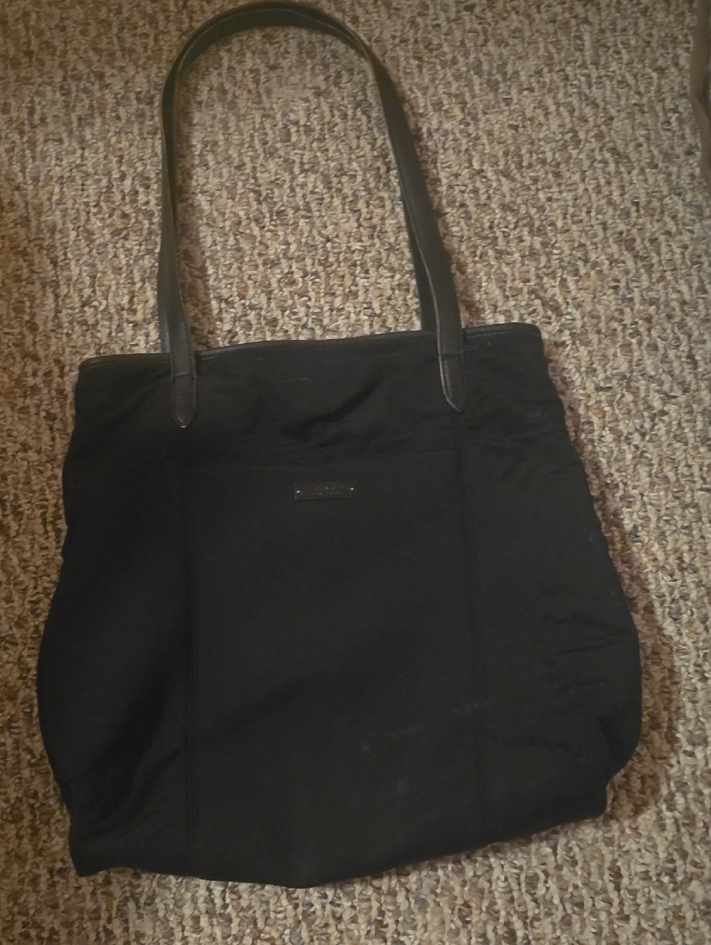 Coach Neoprene Black Tote Bag with Leather Straps